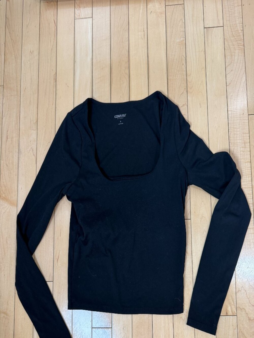 CONTOUR Square Neck Seamless Bra Top Size Small Black